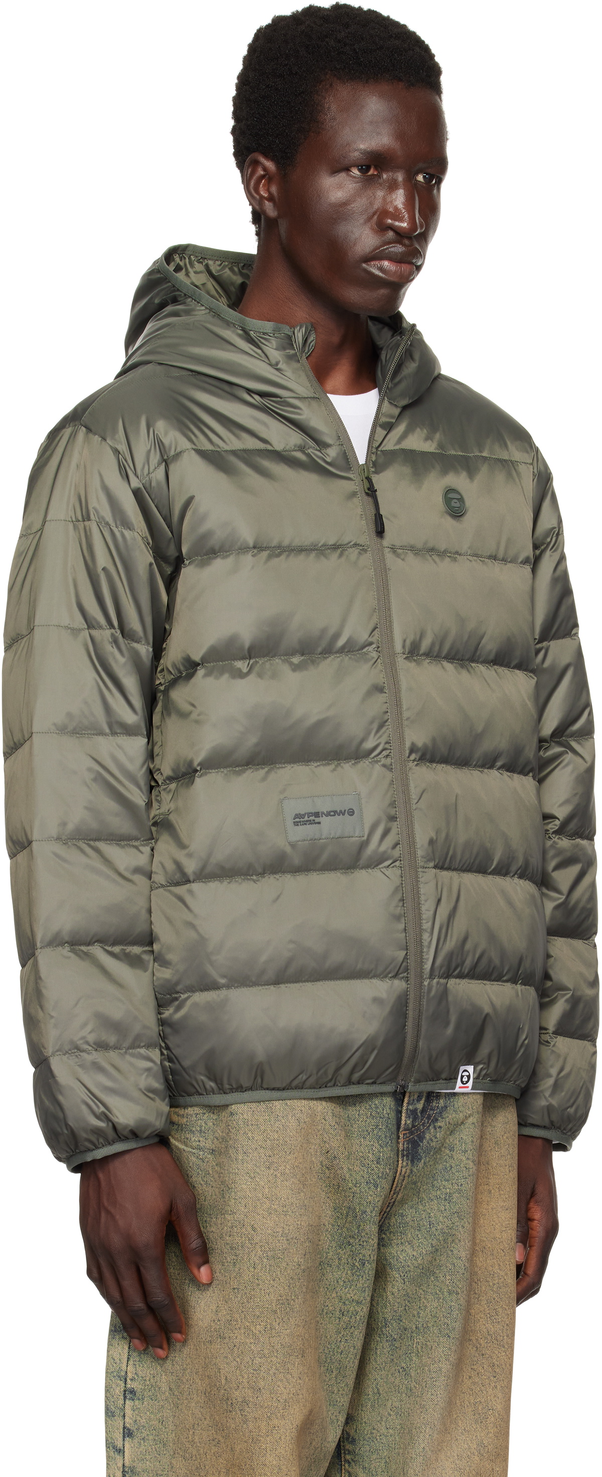 AAPE by A Bathing Ape Khaki 'AAPE Now' Down Jacket