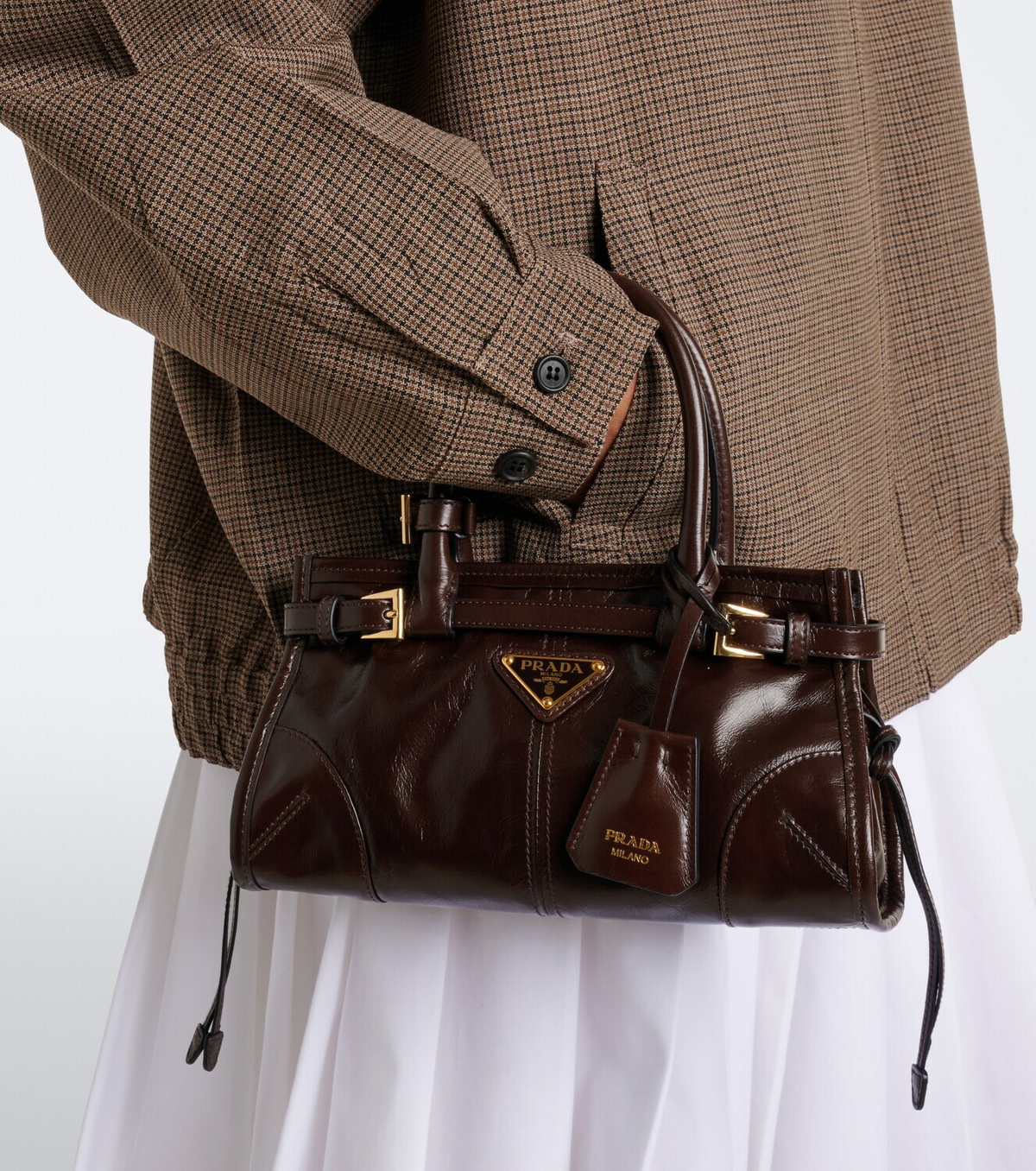 Prada Prada Bonnie Mini leather top-handle bag