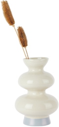 Marloe Marloe Off-White Fractured Gloss Ellery Vase
