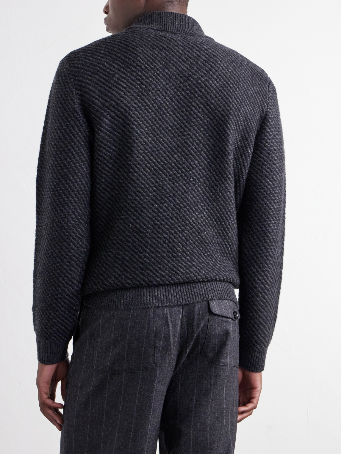 Mr P. - Wool Polo Sweater - Black