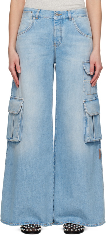 Photo: Off-White Blue Wide-Leg Denim Jeans