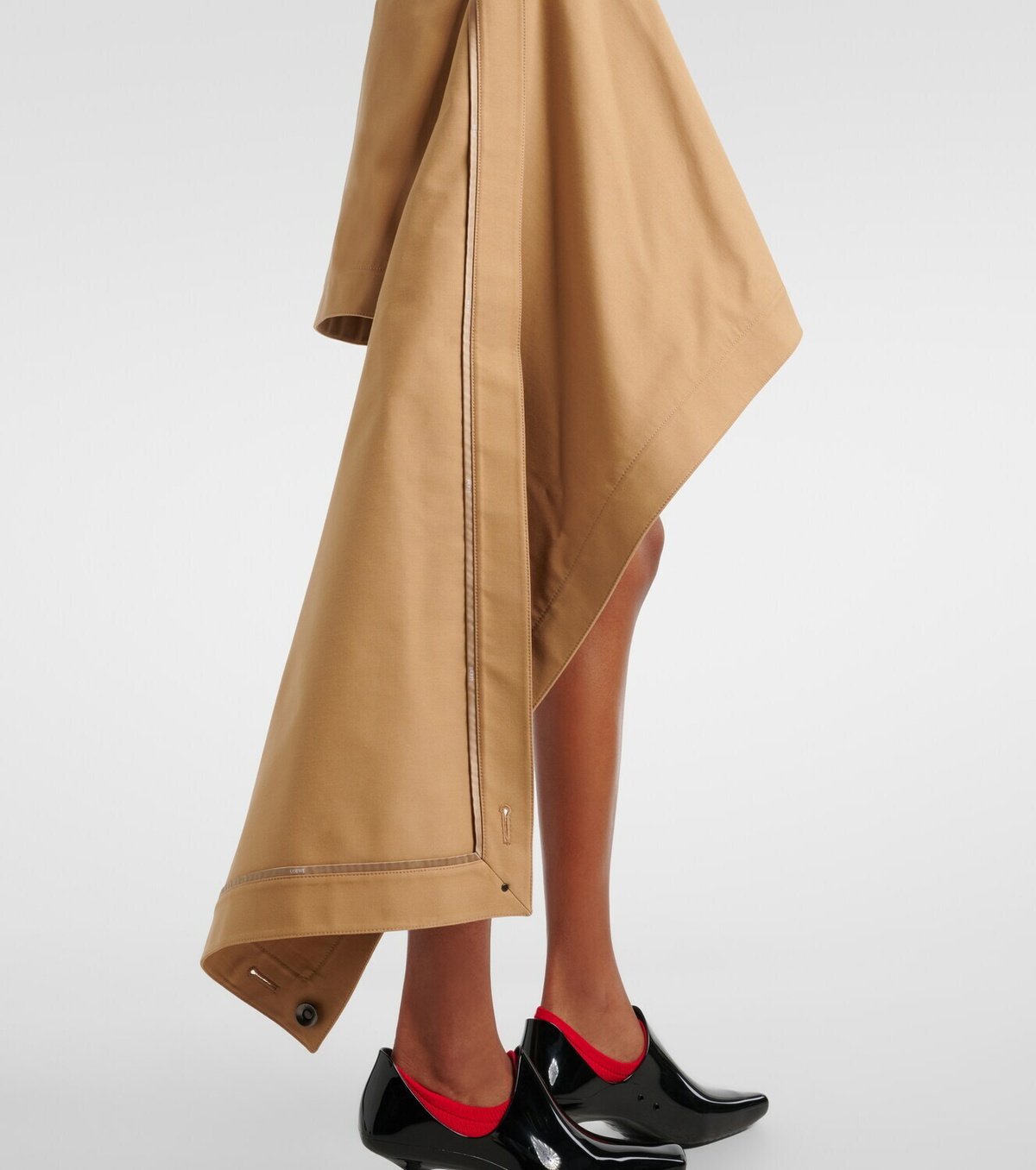 Loewe Asymmetric silk-trimmed cotton miniskirt