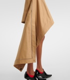 Loewe Asymmetric silk-trimmed cotton miniskirt