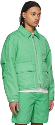 Solid Homme Green Garment-Dyed Jacket