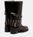 Mach & Mach Buckle Belt leather biker boots
