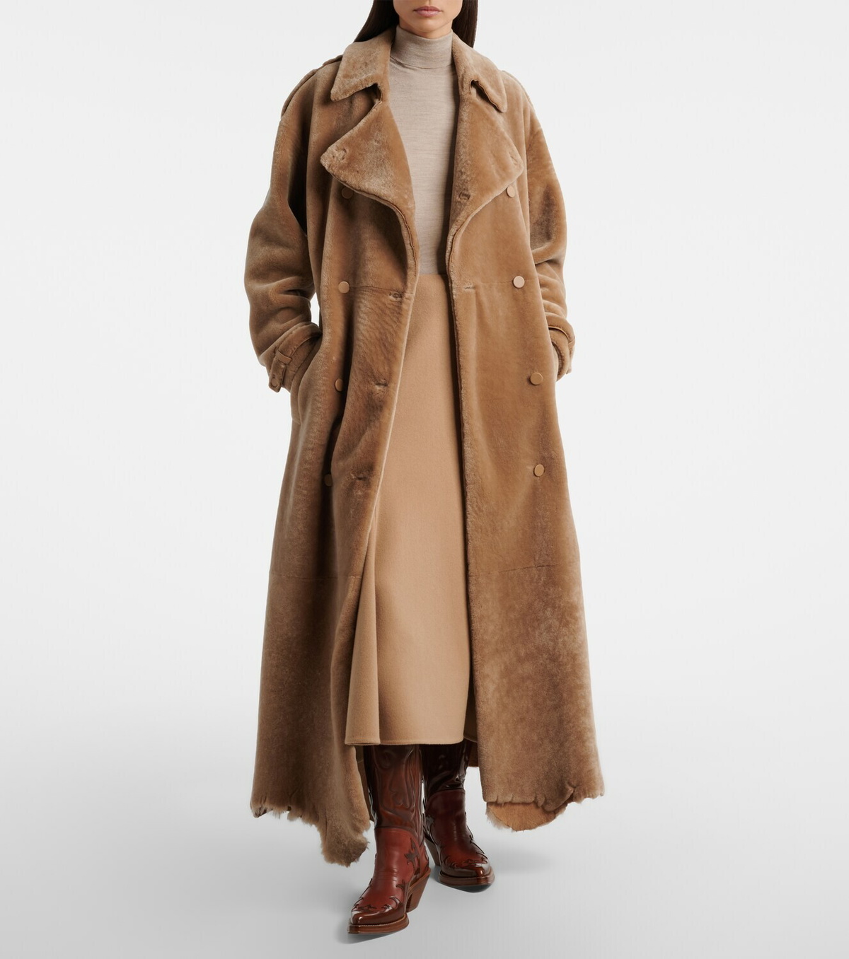 Gabriela Hearst Tellus double-breasted shearling coat