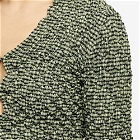 MCQ Women's Long Sleeve Shirred Top in Green Check