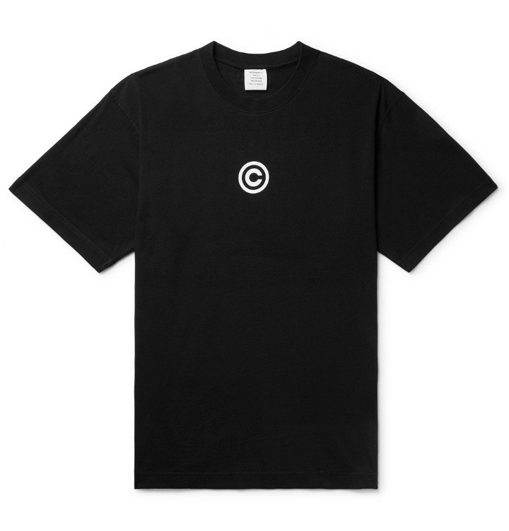 Photo: Vetements - Printed Cotton-Jersey T-Shirt - Black
