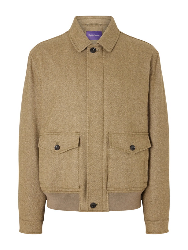 Photo: Ralph Lauren Purple label - Herringbone Cashmere Jacket - Brown