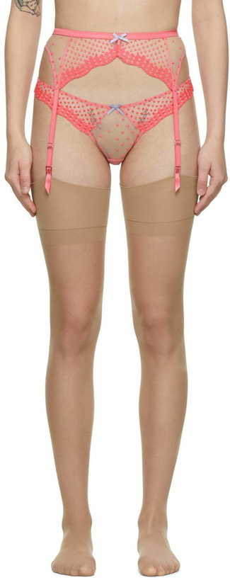 Photo: Fleur du Mal Pink Dotty Garter Belt