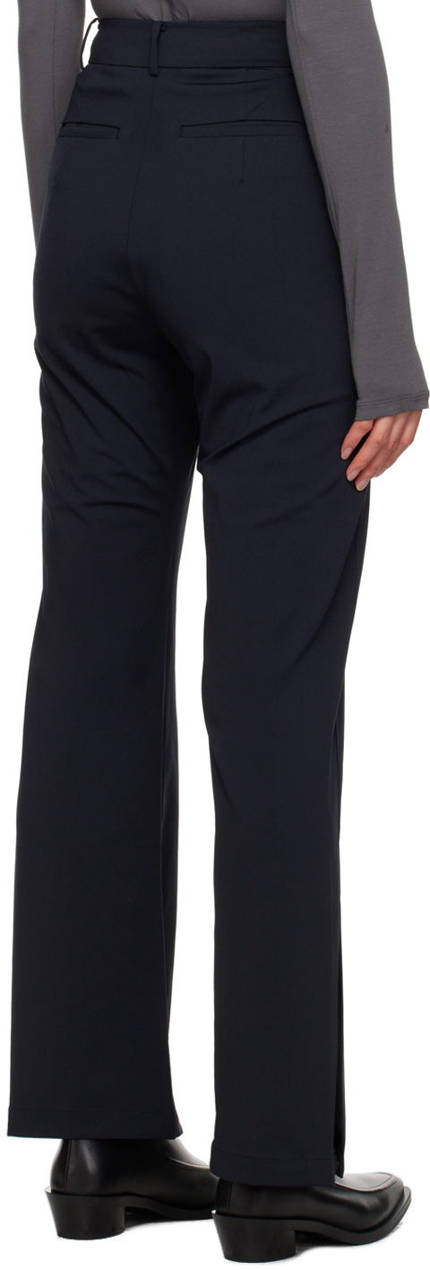 Youth Navy Side-Slit Trousers