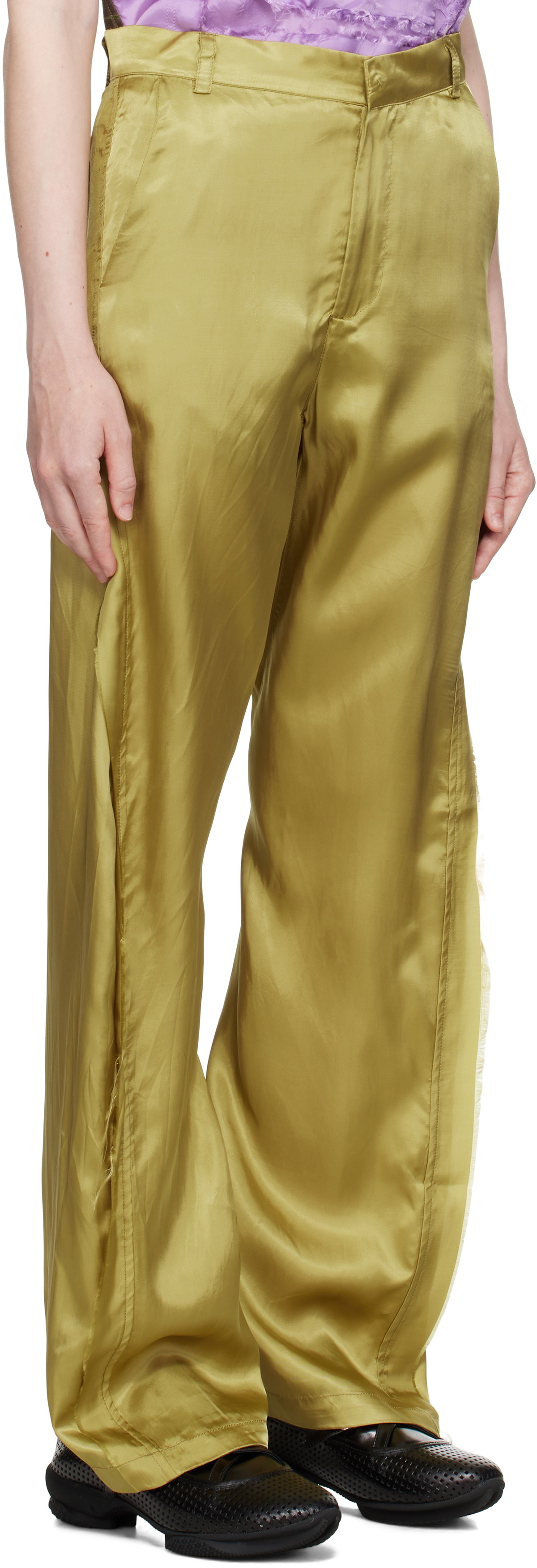 Edward Cuming Khaki Twisted Tailored Trousers