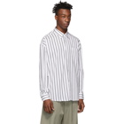 AMI Alexandre Mattiussi White and Black Pinstripe Shirt