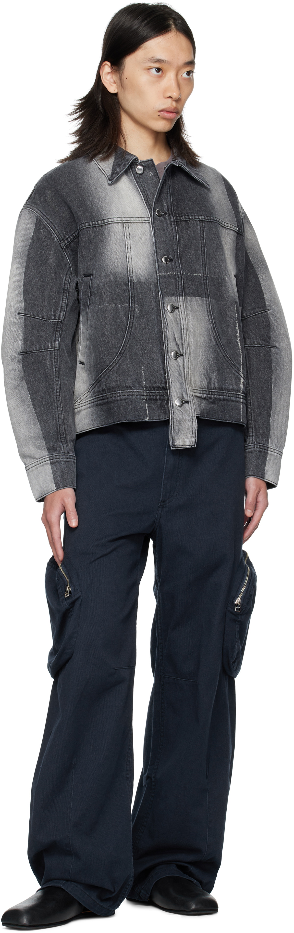 Eckhaus Latta Gray 'El Jacket Redux' Denim Jacket
