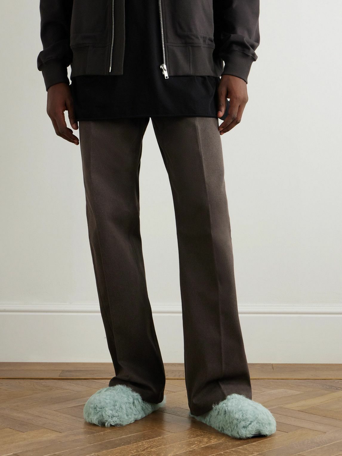 Rick Owens - Shearling Mules - Blue