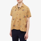 Bode Men's Micro Bird Vacation Shirt in Brown Multi