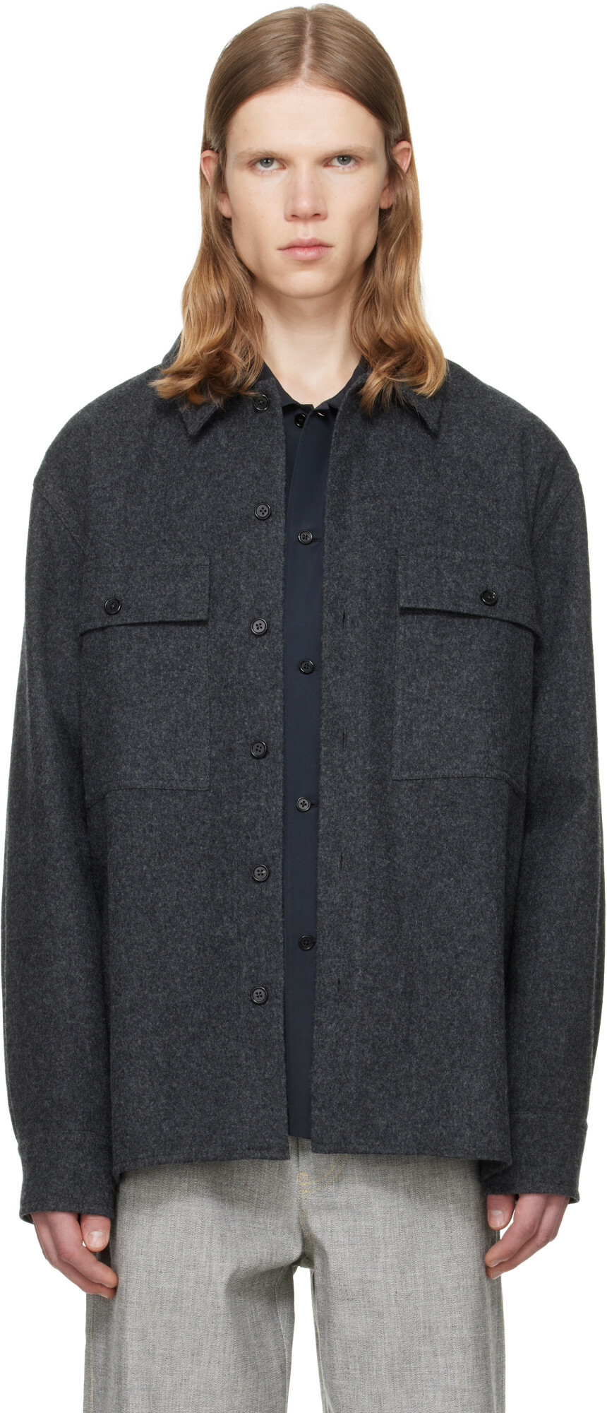 Jil Sander Gray Outer Shirt Jacket