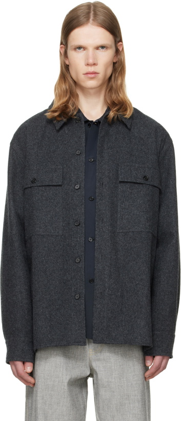 Photo: Jil Sander Gray Outer Shirt Jacket