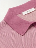 Mr P. - Honeycomb-Knit Organic Cotton Polo Shirt - Pink
