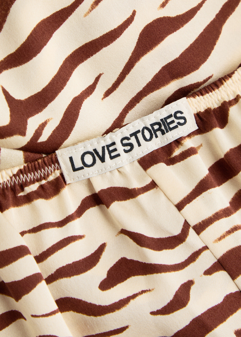 Love Stories Johnny Zebra-print Silk-satin Pyjama Shorts Cream