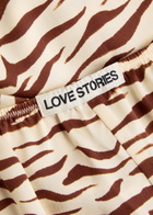 Love Stories Johnny Zebra-print Silk-satin Pyjama Shorts Cream