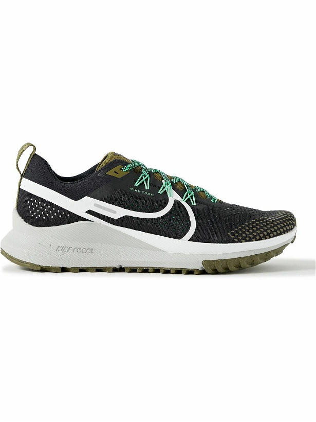 Photo: Nike Running - React Pegasus Trail 4 Rubbier-Trimmed Mesh Sneakers - Black