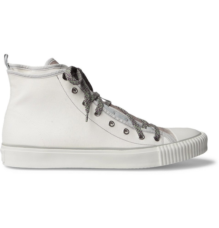 Photo: Lanvin - Canvas and Velvet High-Top Sneakers - White