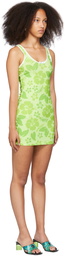 OMIGHTY SSENSE Exclusive Green Hibiscus Tank Dress