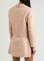 Alice + Olivia Kidman Embellished Tweed Jacket Pearl