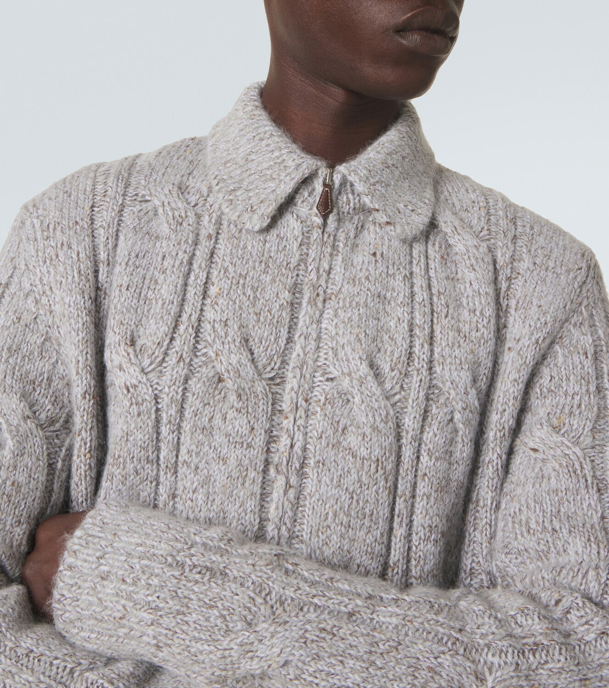 Eleventy Wool, alpaca and silk-blend zip-up cardigan
