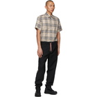 Burberry Beige Poplin Check Short Sleeve Shirt