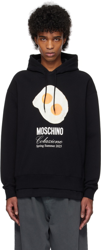 Photo: Moschino Black Eggs Print Hoodie
