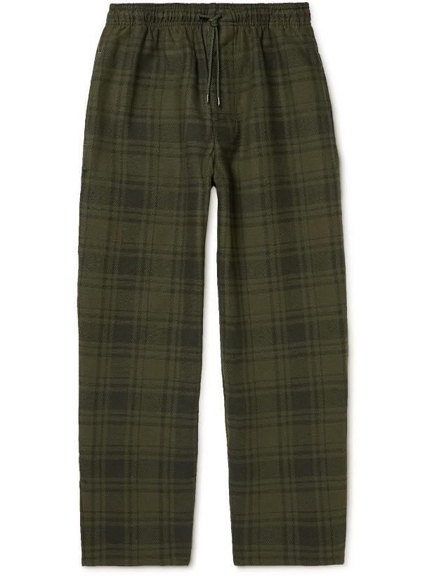 Photo: WTAPS - Seagull Tapered Cropped Checked Cotton-Dobby Drawstring Trousers - Unknown
