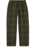 WTAPS - Seagull Tapered Cropped Checked Cotton-Dobby Drawstring Trousers - Unknown