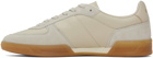 BOSS Beige Leather-Suede Sneakers