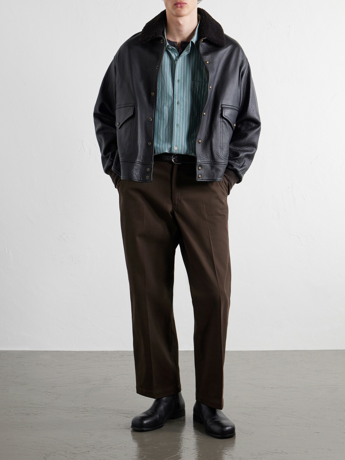 Neighborhood - Wide-Leg Twill Trousers - Brown