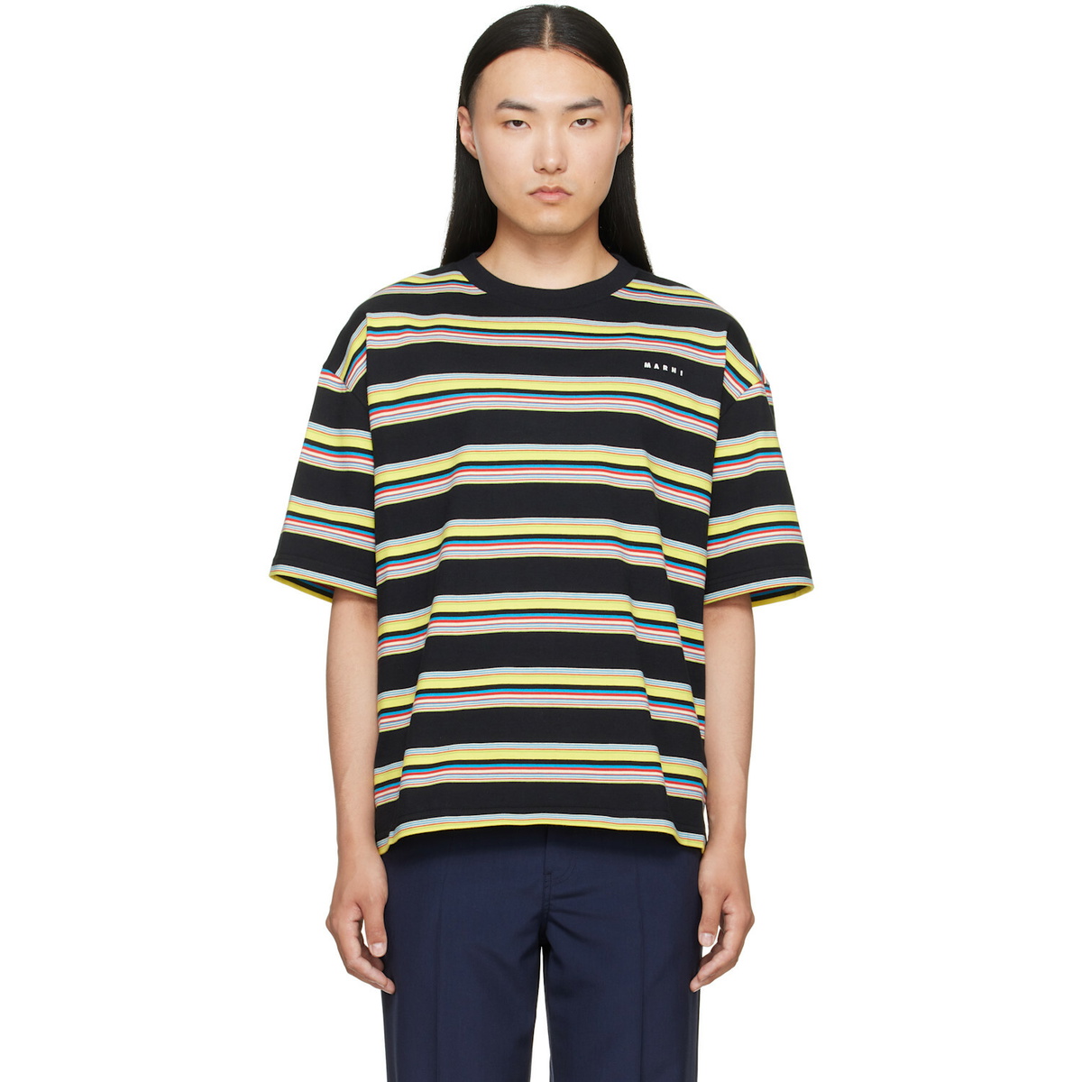 Marni Black & Yellow Striped T-shirt
