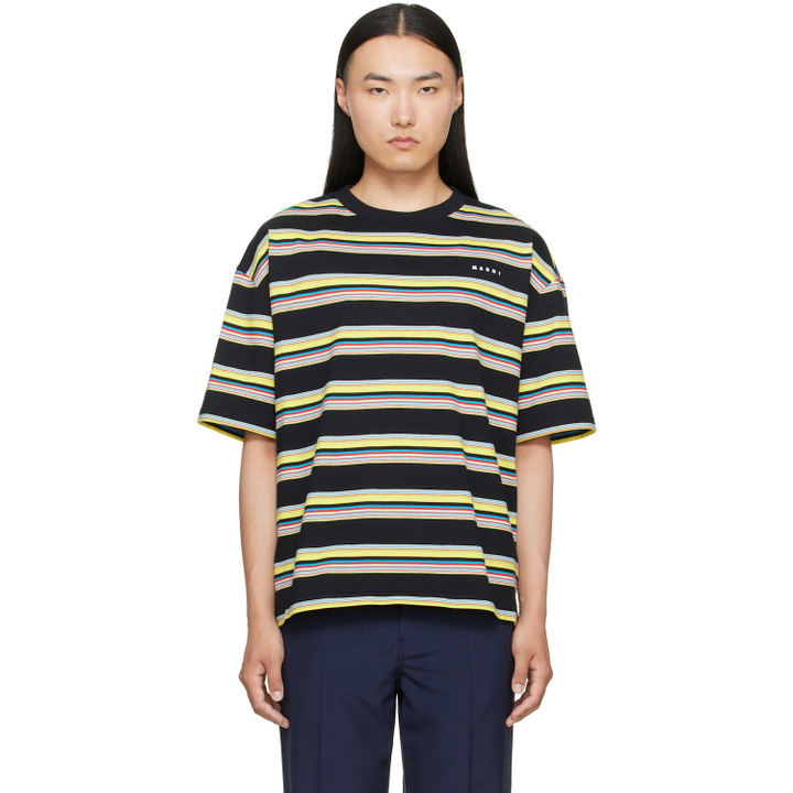 Photo: Marni Black & Yellow Striped T-shirt