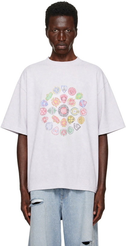 Photo: Balenciaga Gray Spiral Crest T-shirt
