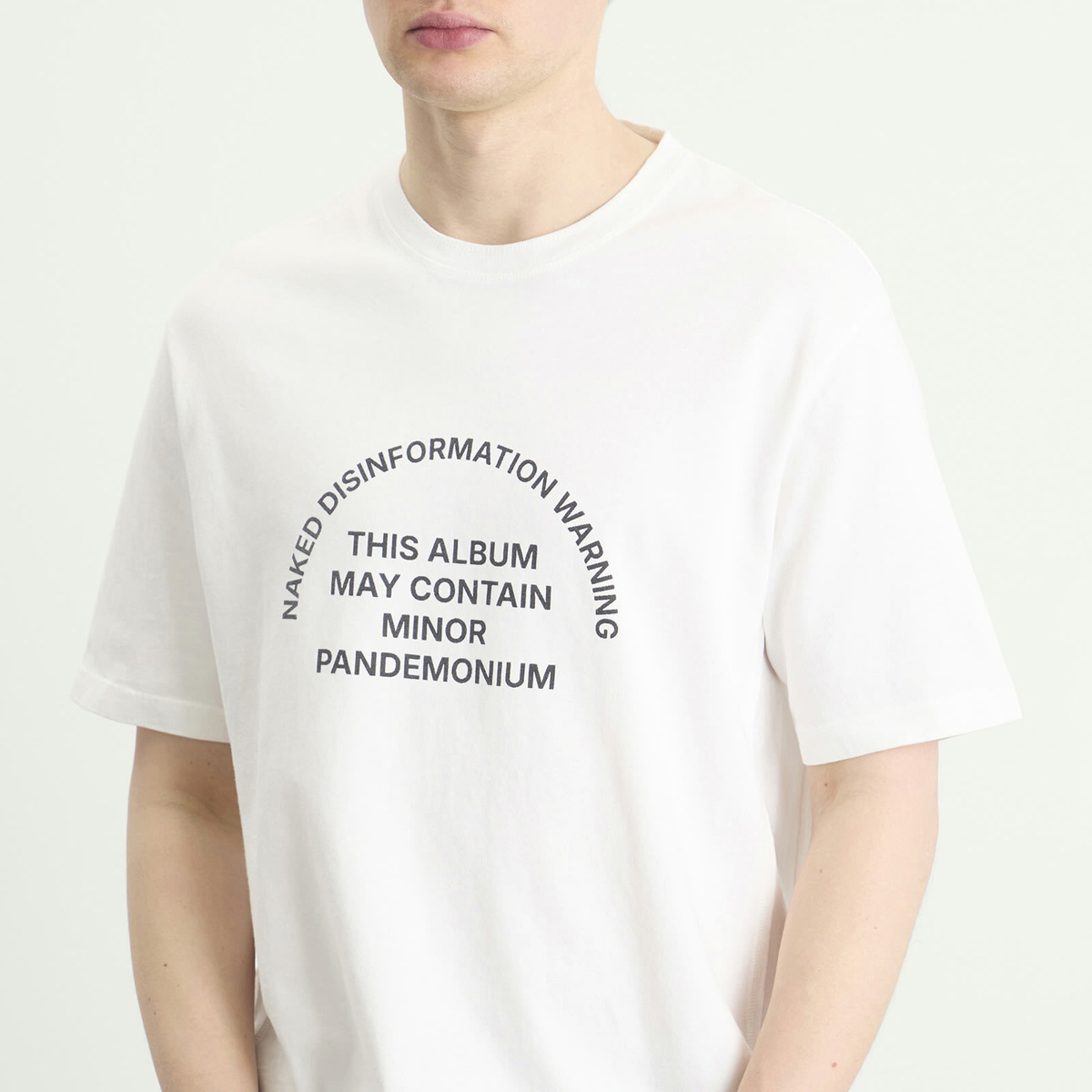 ACMH by Magic Castles Men's Naked Disinformation T-Shirt in Off White