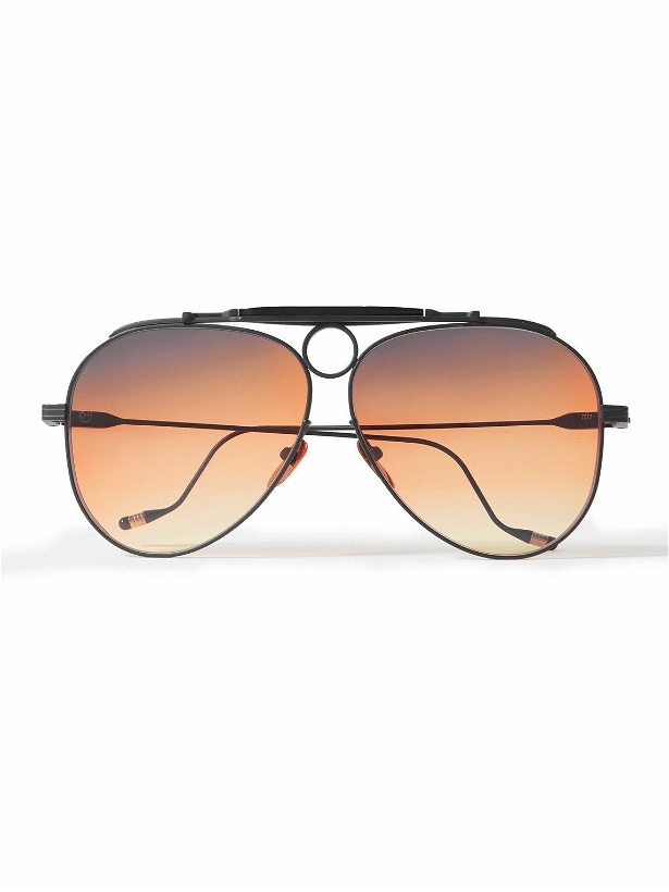 Photo: Jacques Marie Mage - Diamond Cross Ranch Aviator-Style Black-Tone Sunglasses