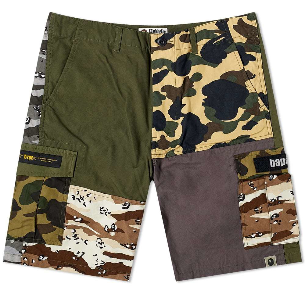 A Bathing Ape Crazy Camo 6 Pocket Wide Short A Bathing Ape