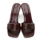 Staud Brown Croc Billie Wedge Sandals