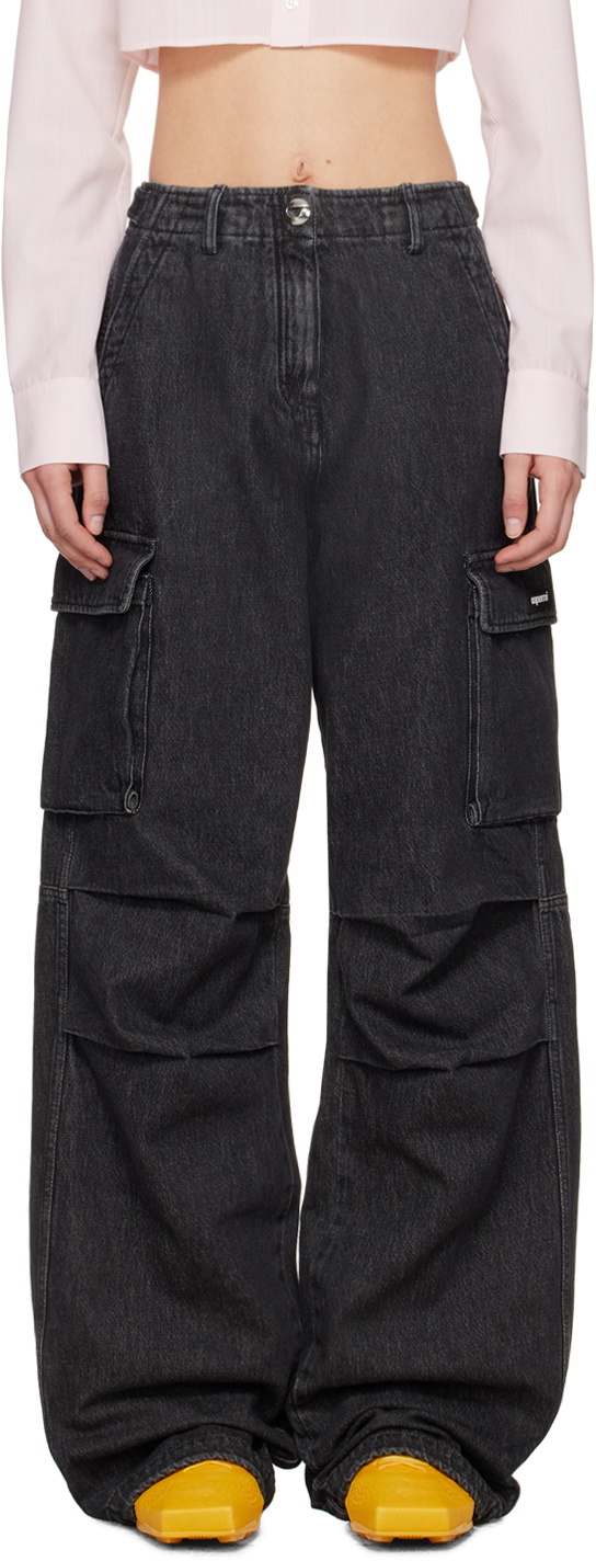 Coperni Black Faded Denim Cargo Pants Coperni