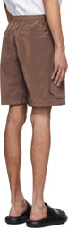 Solid Homme Brown Flap Pocket Shorts