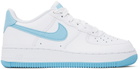 Nike Kids White & Blue Air Force 1 Little Kids Sneakers