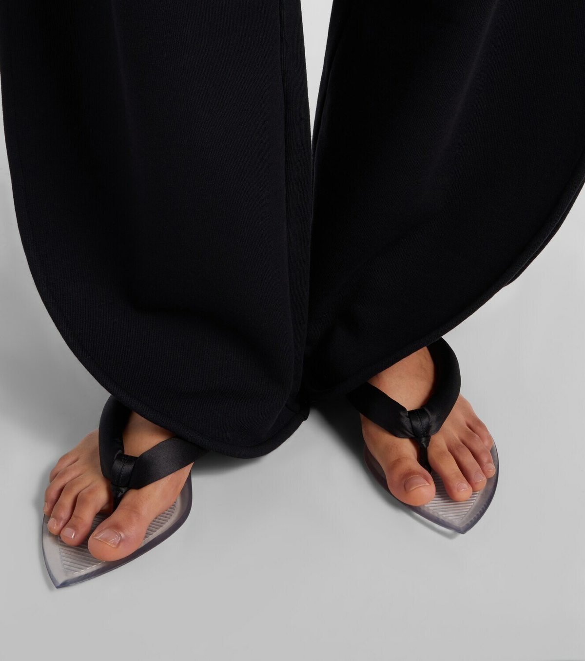 Alaïa Invisible satin thong sandals