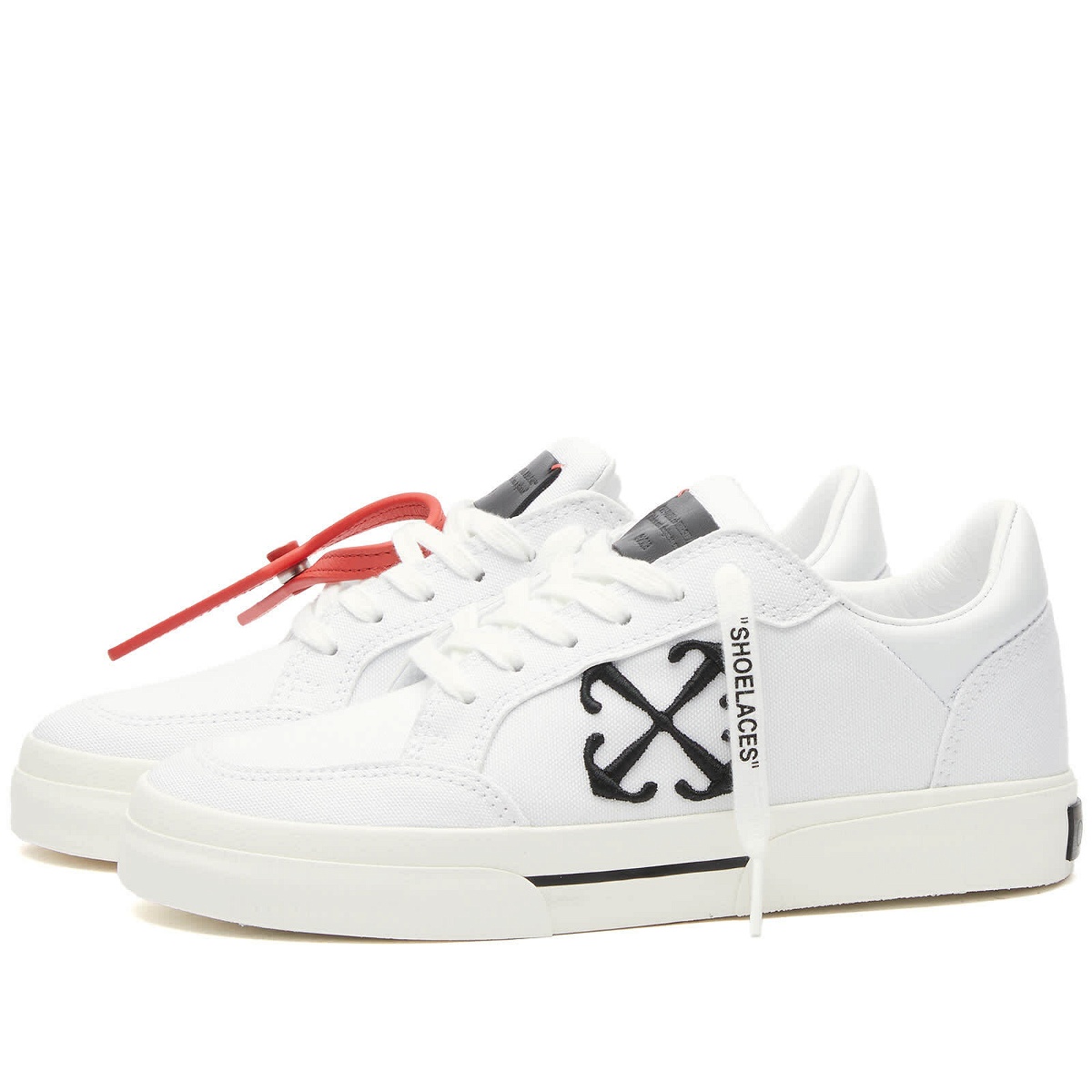 Photo: Off-White Women's New Low Vulcanized Canvas Sneakers in White
