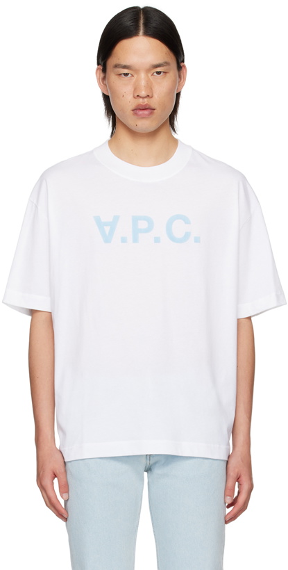 Photo: A.P.C. White Oversize Grand 'V.P.C.' T-Shirt