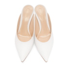 Gianvito Rossi White Nappa Kitten Mules